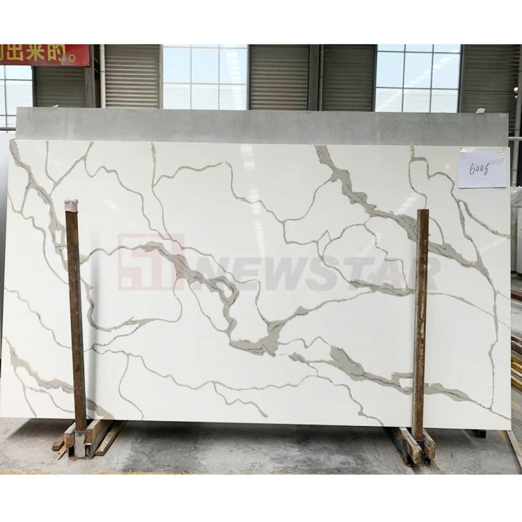 Calacatta Carrara White Quartz Stone Slab Shandong
