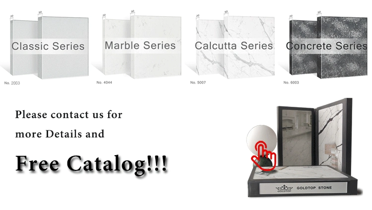 High Quality Sphere Polished/Honed/Leather Finish Calacatta Stone Slabs/Tiles Artificial Quartz for Kitchen/Bathroom Tops