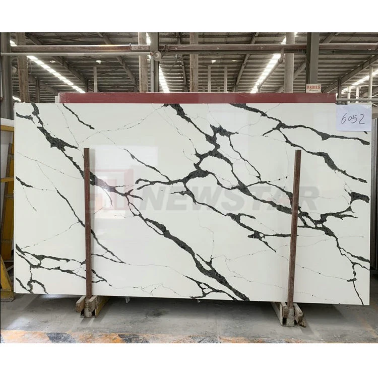 Calacatta Carrara White Quartz Stone Slab Shandong